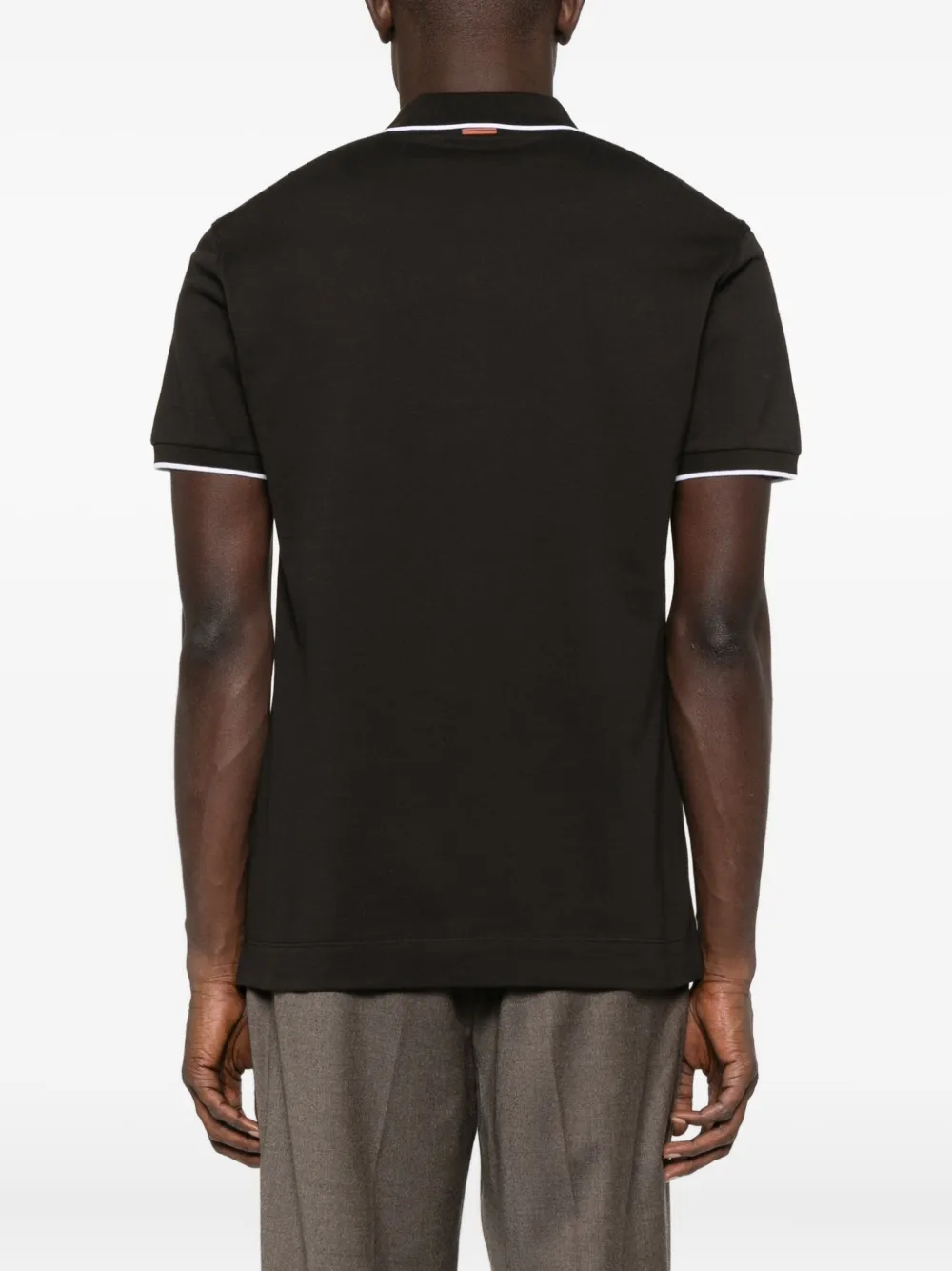 Zegna Poloshirt met contrasterende afwerking Bruin