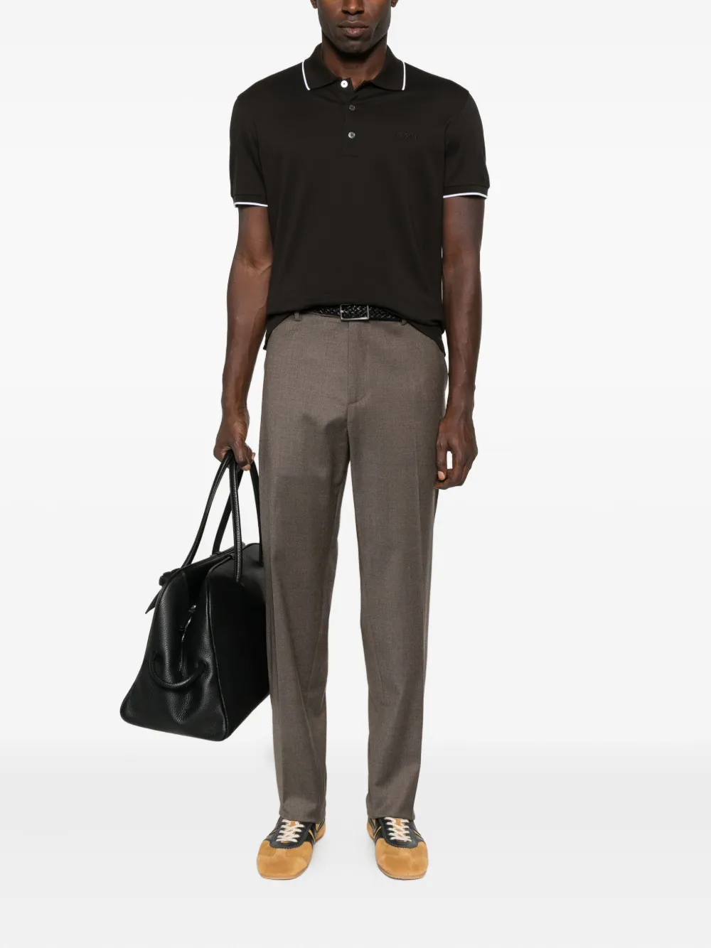 Zegna Poloshirt met contrasterende afwerking - Bruin