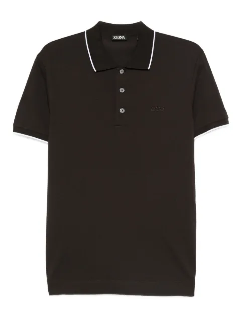 Zegna contrast-trimmed polo shirt
