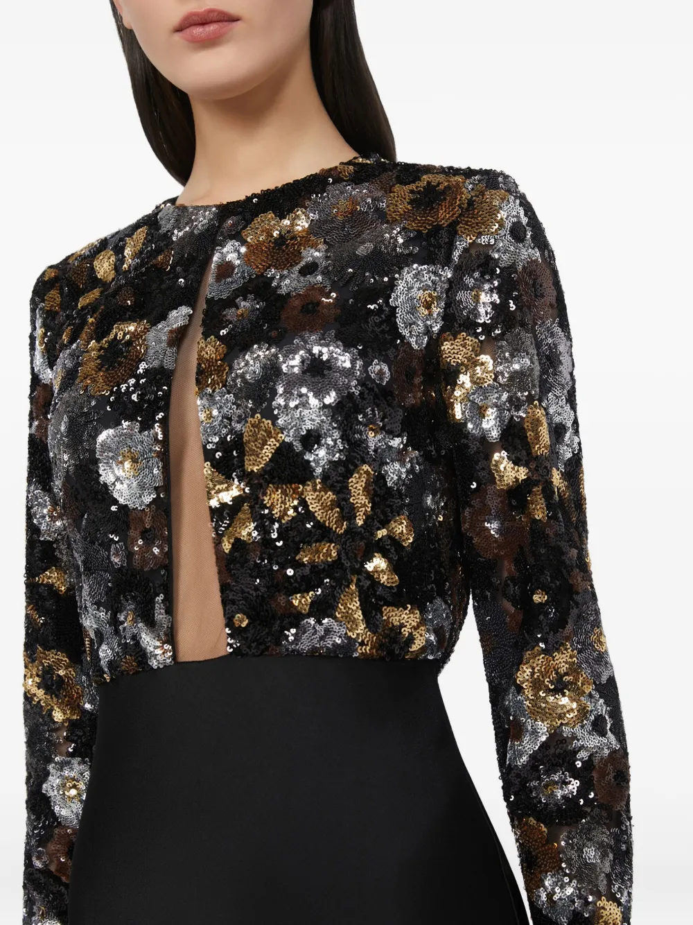 Max Mara Maxi-jurk verfraaid met pailletten Zwart