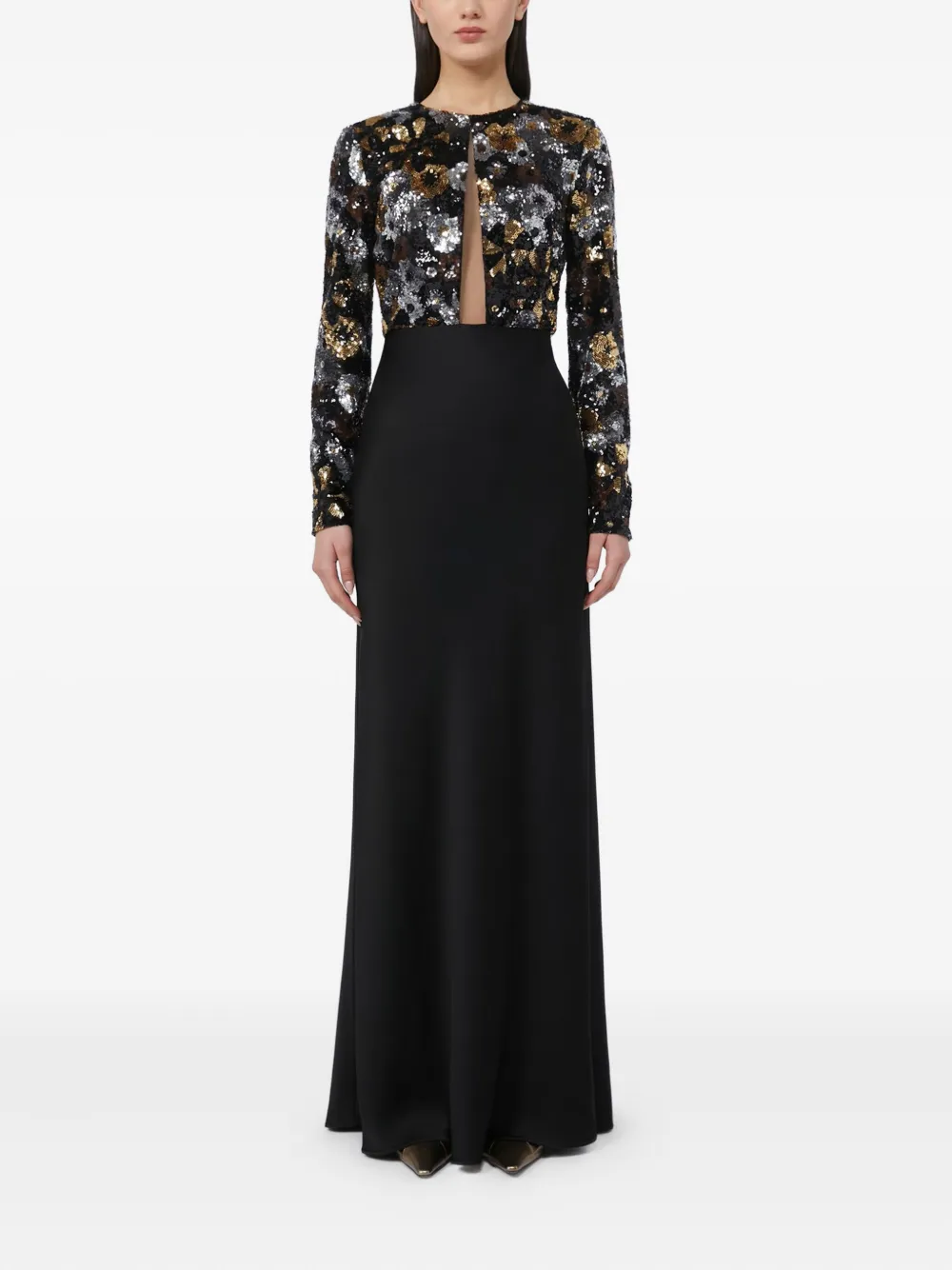 Max Mara sequin-embellished maxi dress - Zwart