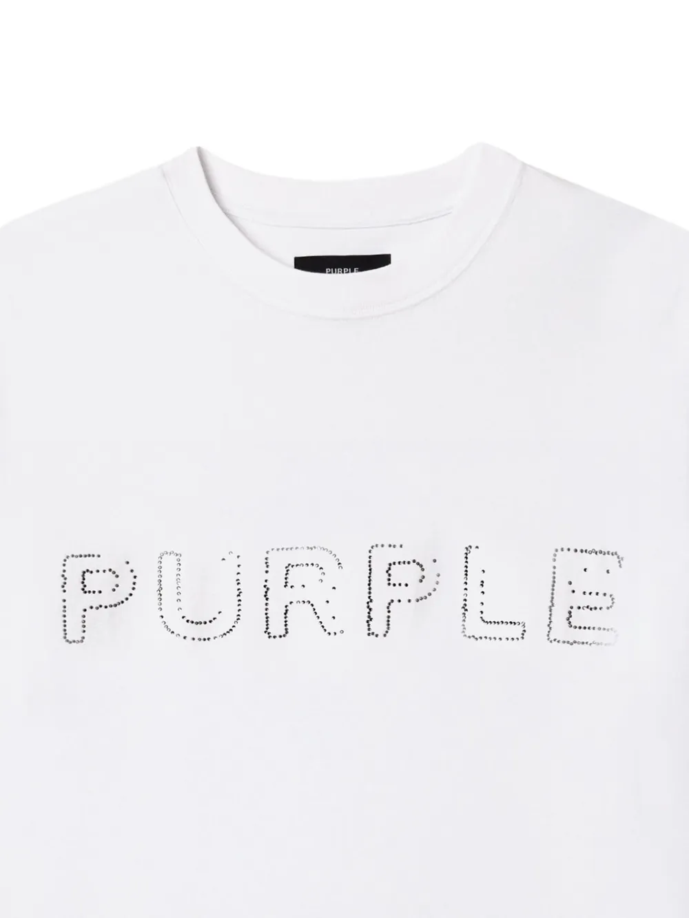 Purple Brand T-shirt verfraaid met kristallen - Wit