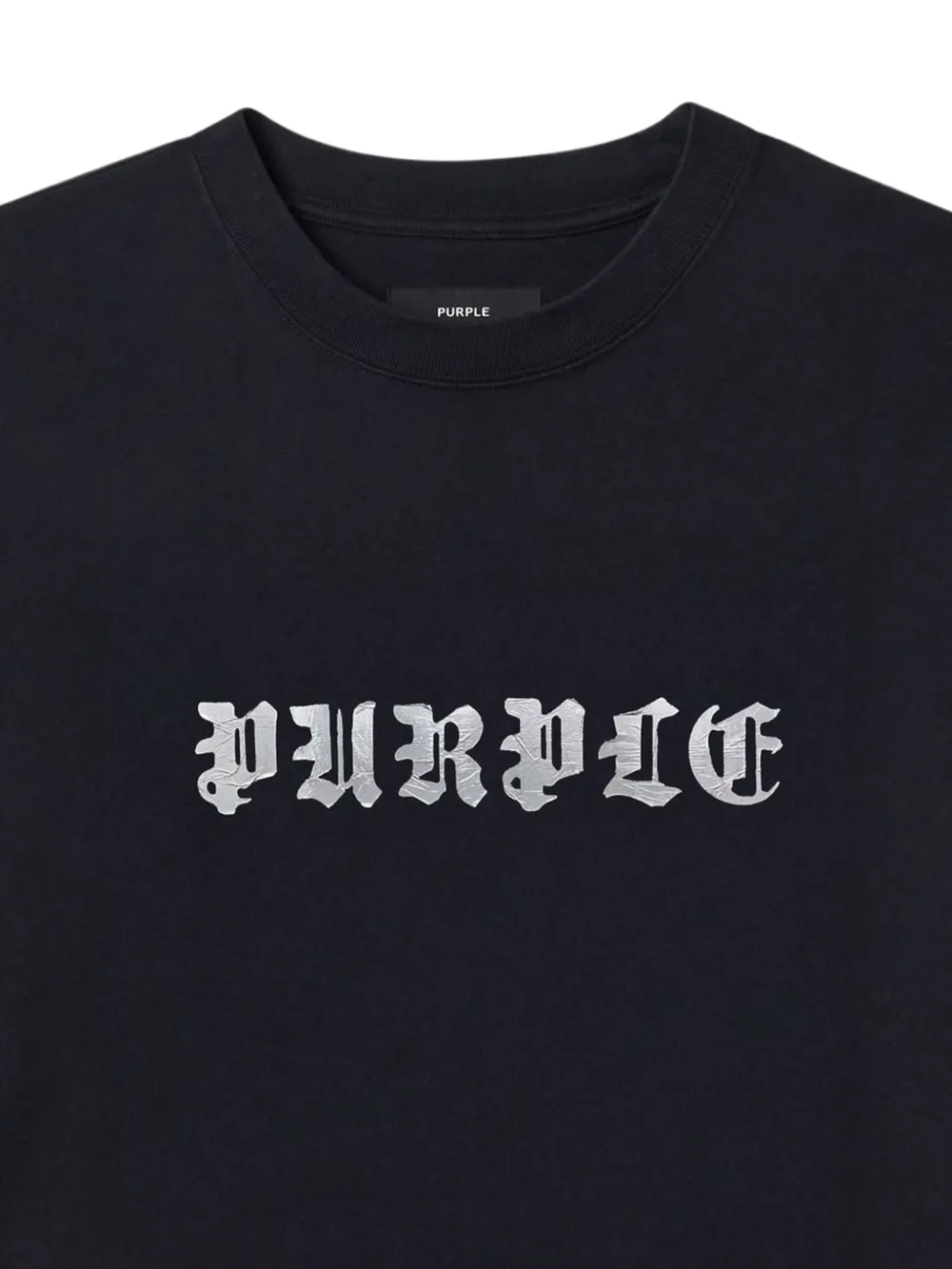 Purple Brand T-shirt met logoprint - Zwart