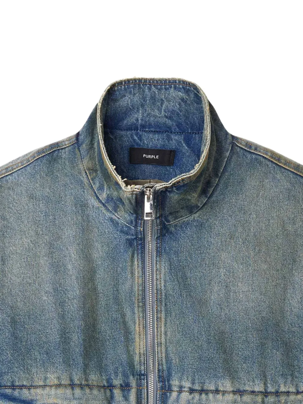 Purple Brand Jack met opgestikte zak en rits Blauw