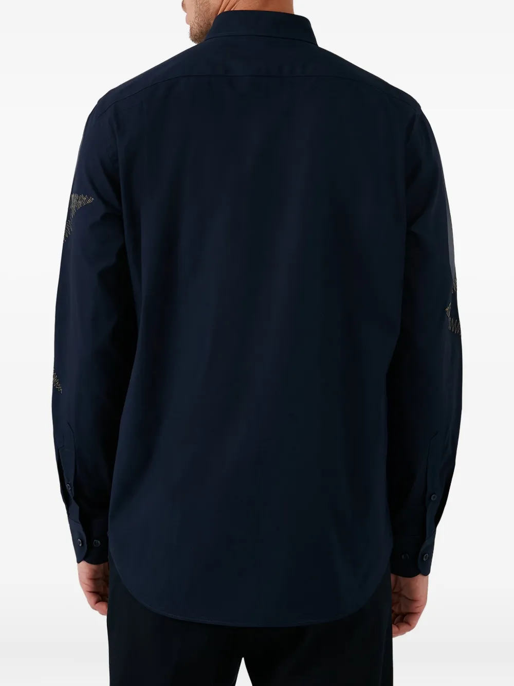 Paul & Shark Embroidered-shark Shirt In Blue