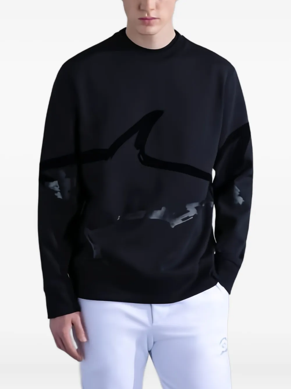 Paul & Shark shark-print sweatshirt - Blauw