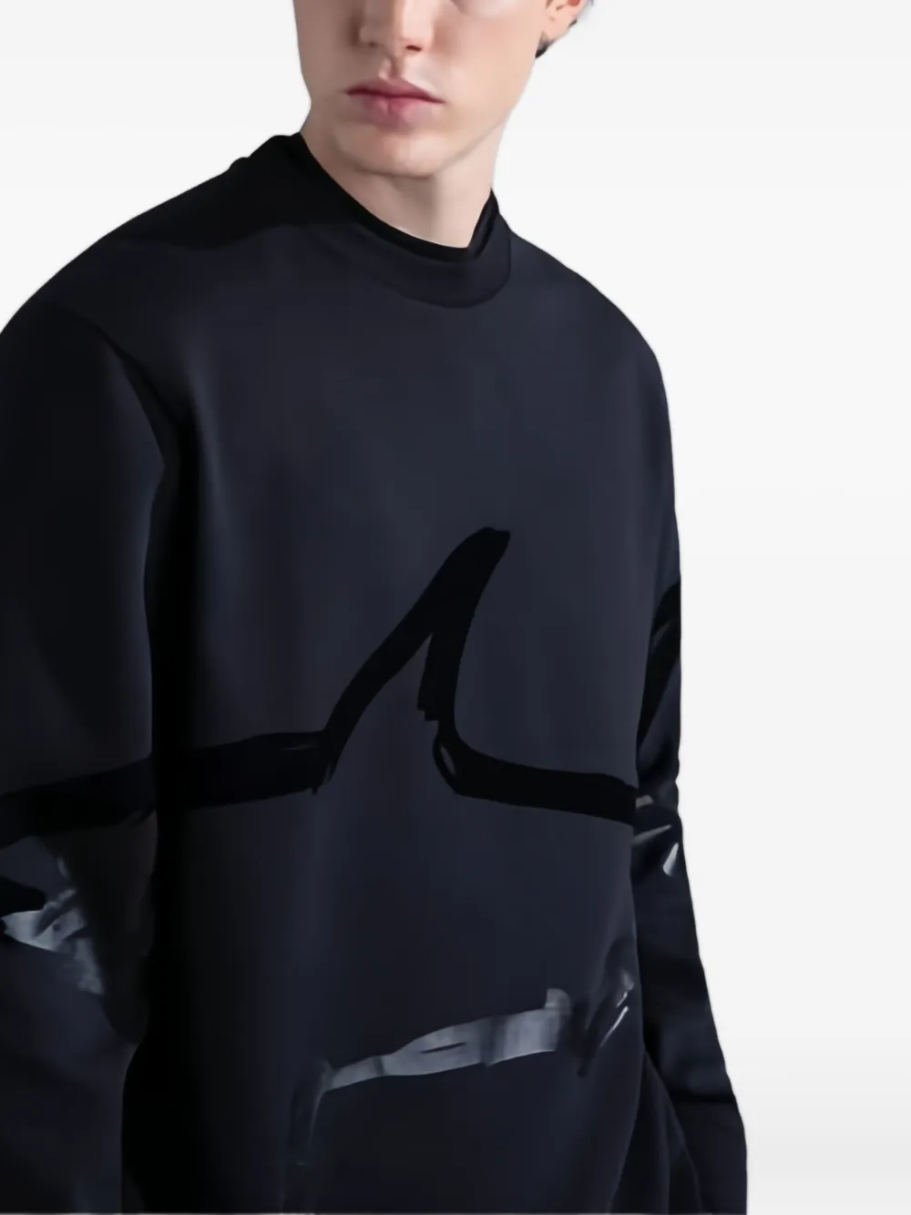 Paul & Shark Shark-print Sweatshirt In Black