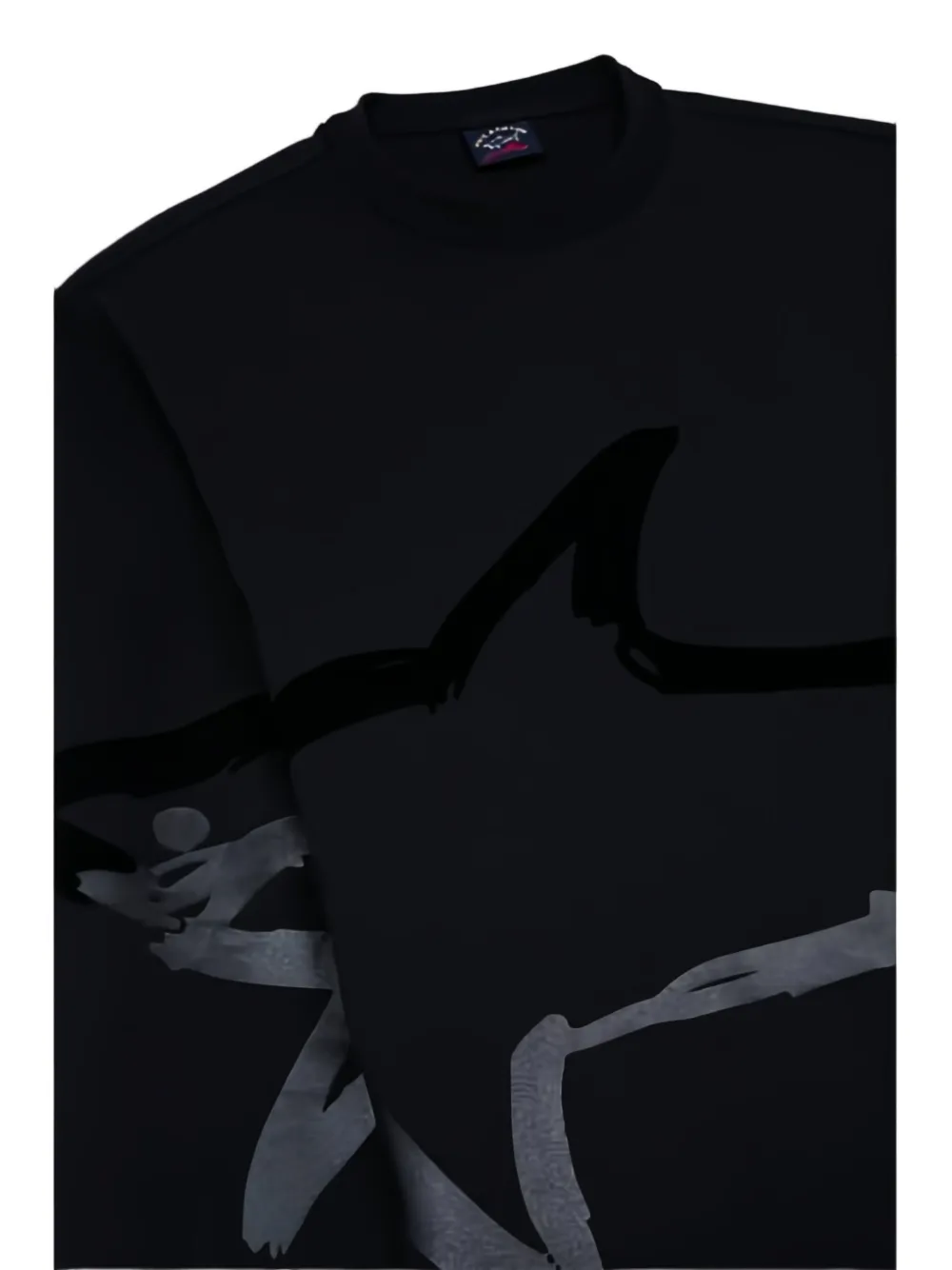 Paul & Shark Shark-print Sweatshirt In Black