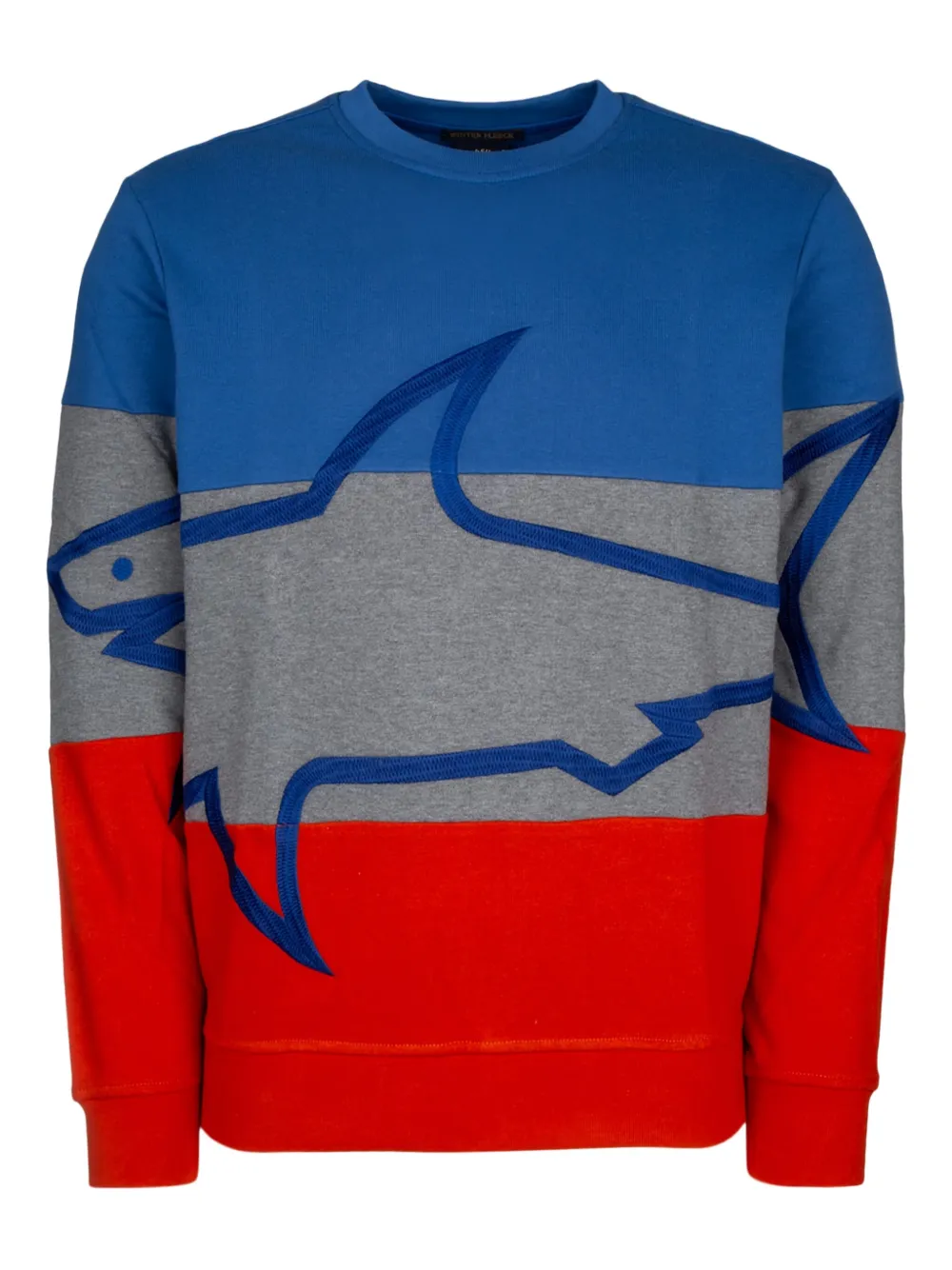 Paul & Shark colour-block embroidered sweatshirt Blauw