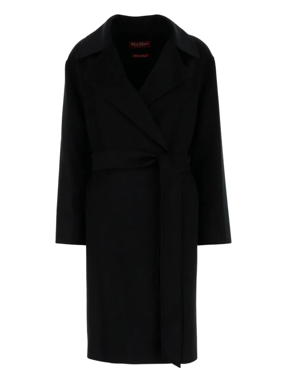 Max Mara belted wrap coat Zwart