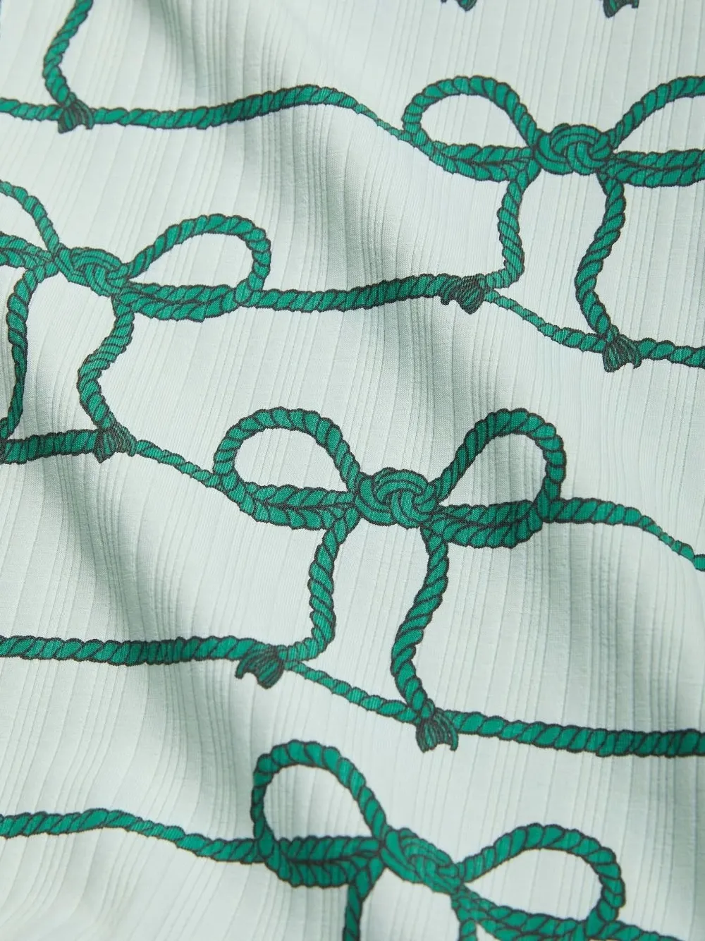 Mini Rodini Bow-print Ribbed Trousers In Green