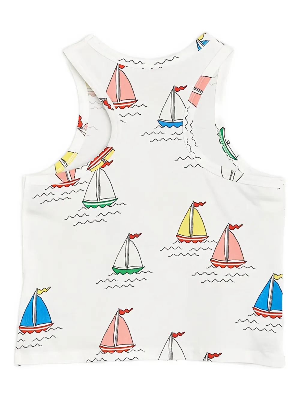 Mini Rodini Sailboat Print Vest Top In White