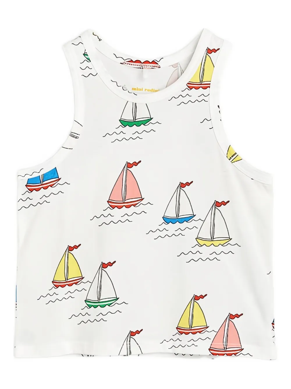 Mini Rodini Sailboat Print Vest Top In White