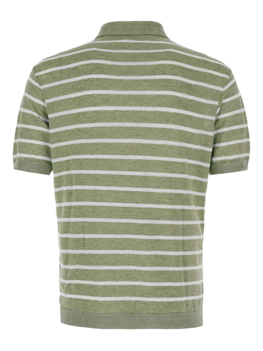 Paul & Shark striped linen polo shirt Groen