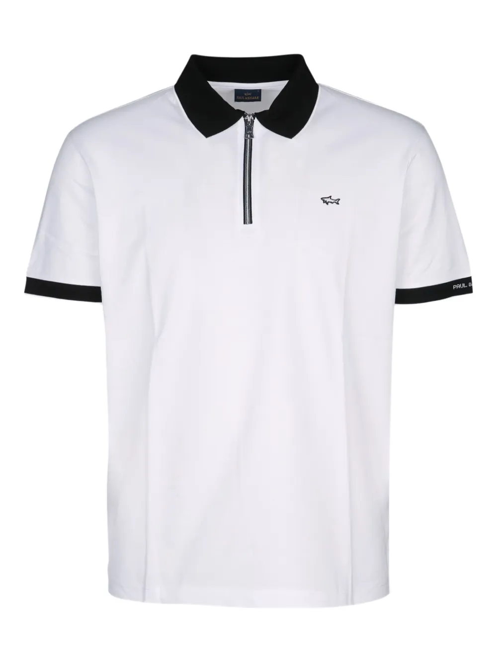 Paul & Shark zip-neck cotton polo shirt Wit