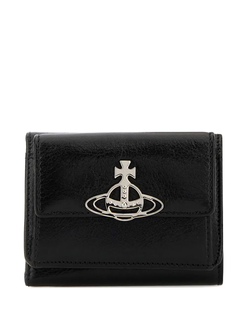 Vivienne Westwood orb-embellished leather wallet Zwart