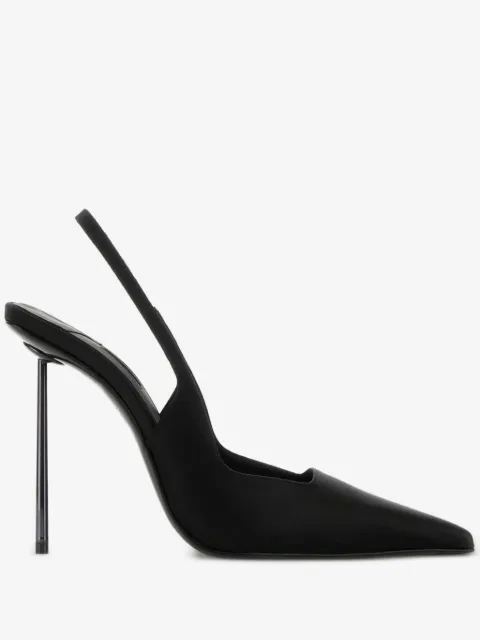 Le Silla 110mm sling back satin heeled pumps