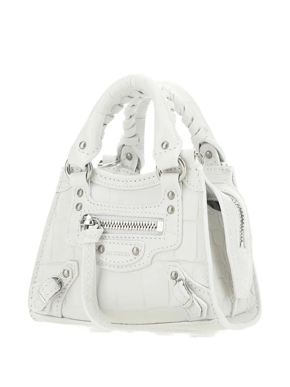 Balenciaga super nano Neo crocodile-effect tote bag Wit