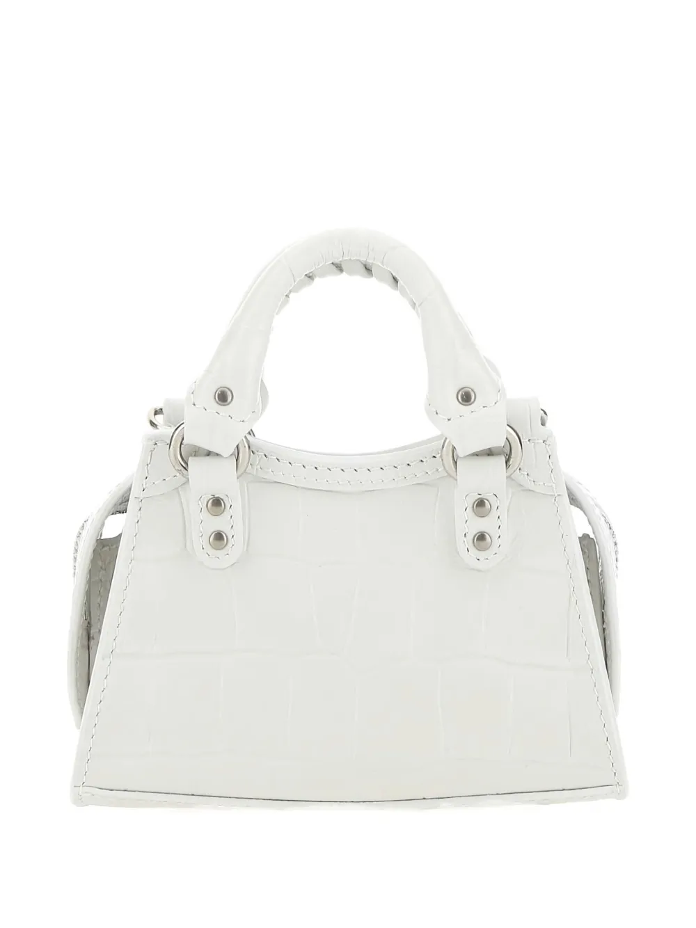 Balenciaga super nano Neo crocodile-effect tote bag Wit