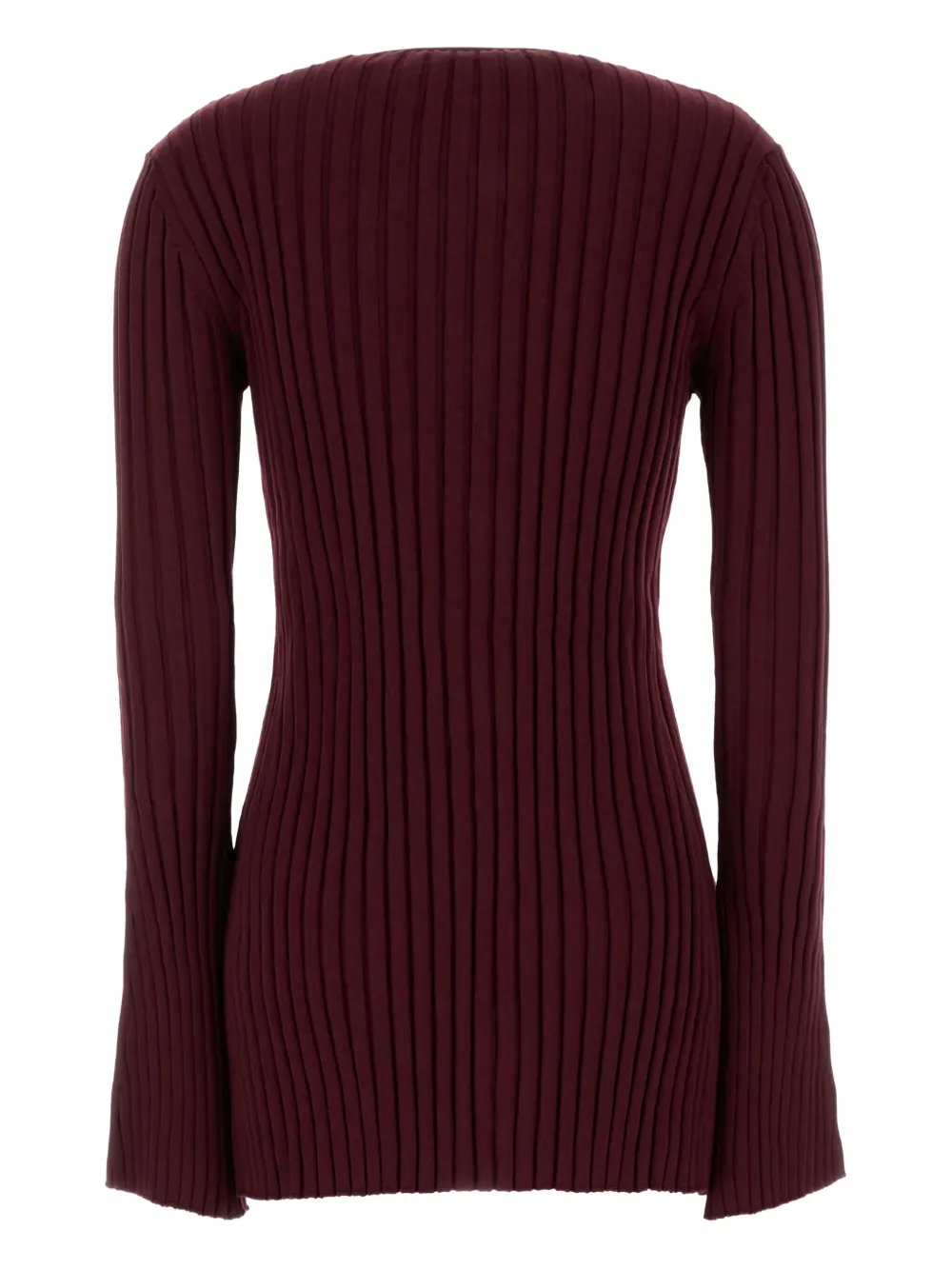 Stella McCartney ribbed crew-neck cardigan Rood