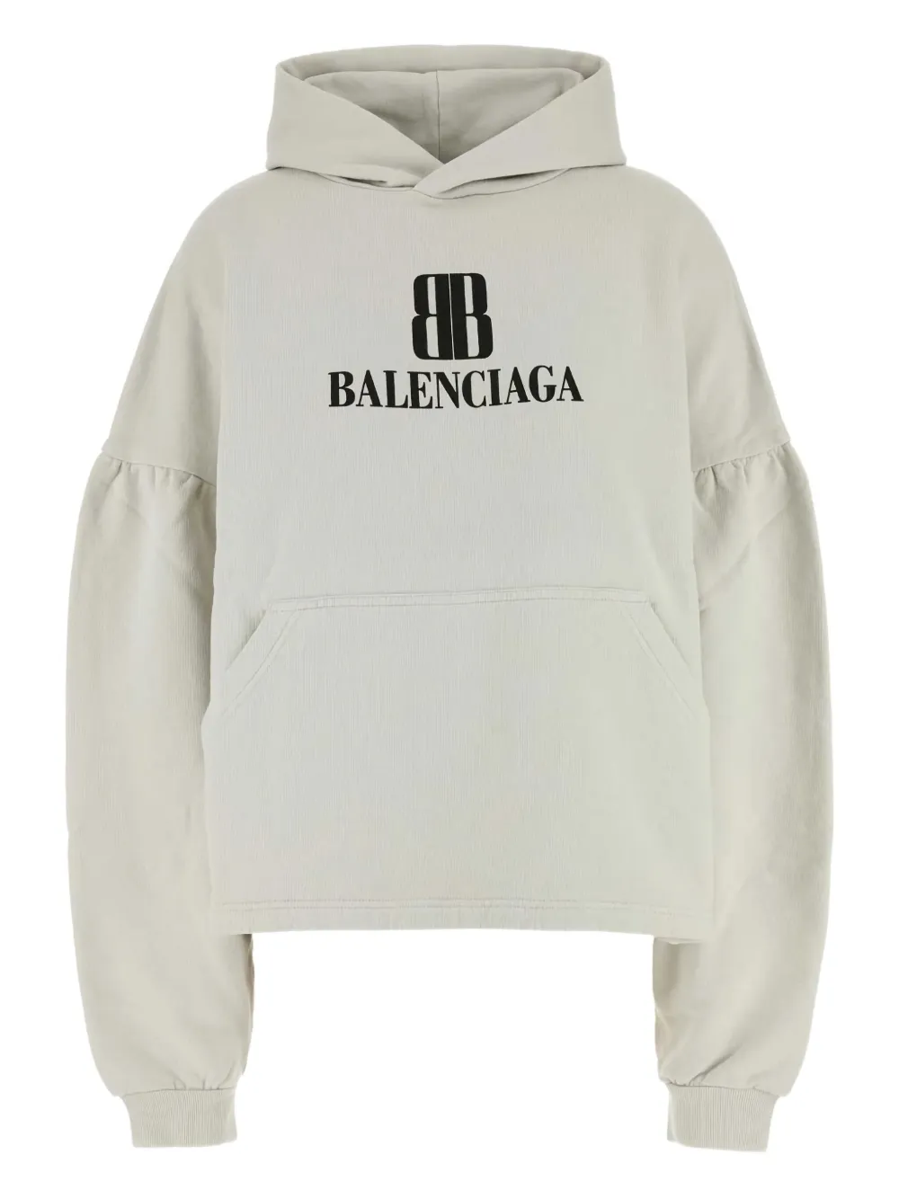Balenciaga balloon-sleeve logo hoodie Beige