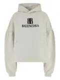 Balenciaga balloon-sleeve logo hoodie - Neutrals