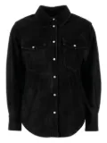 MARANT ÉTOILE Delcia leather-texture flap-pocket shirt - Black