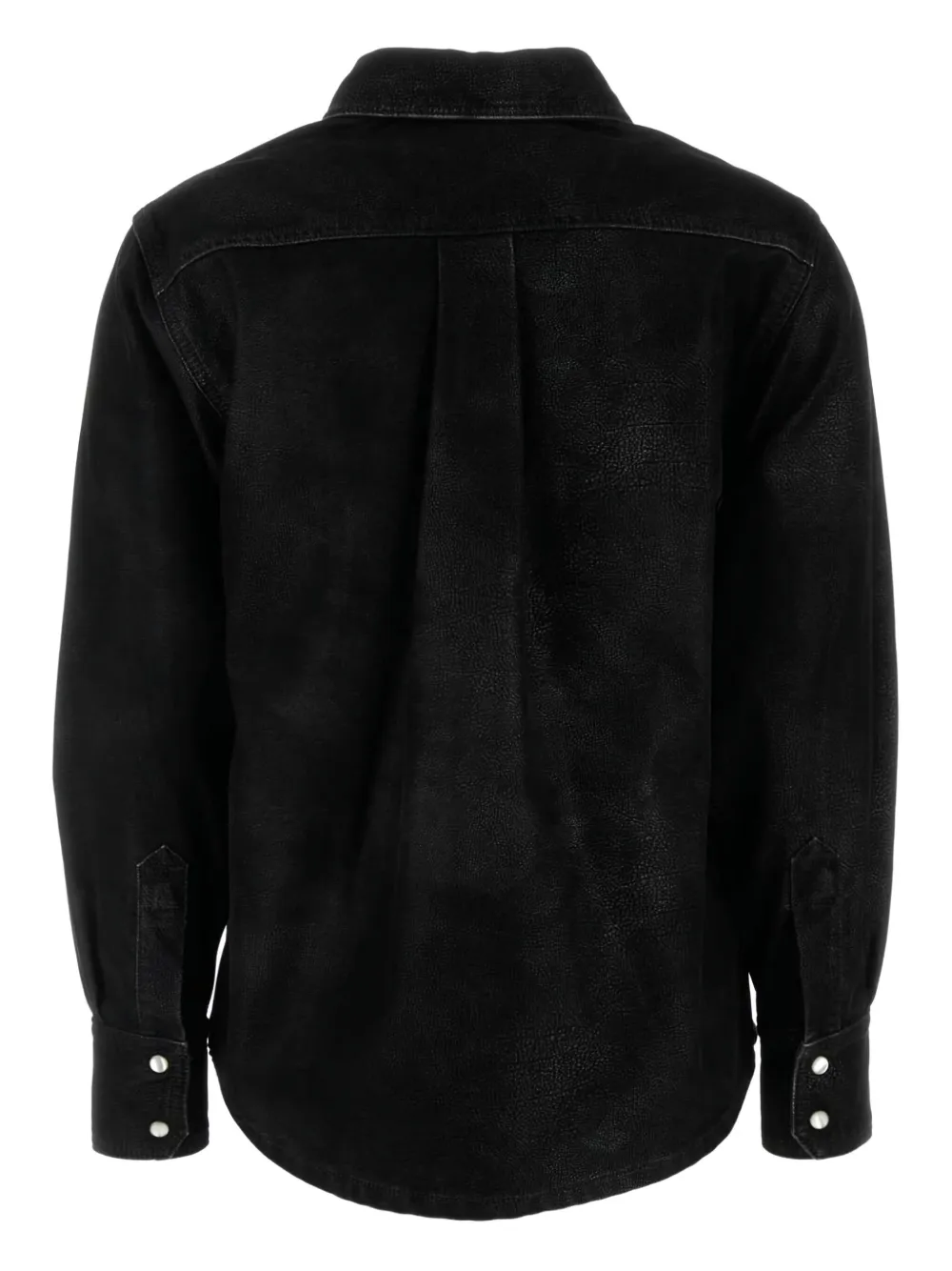 MARANT ÉTOILE Delcia blouse met klepzak en leren textuur - Zwart