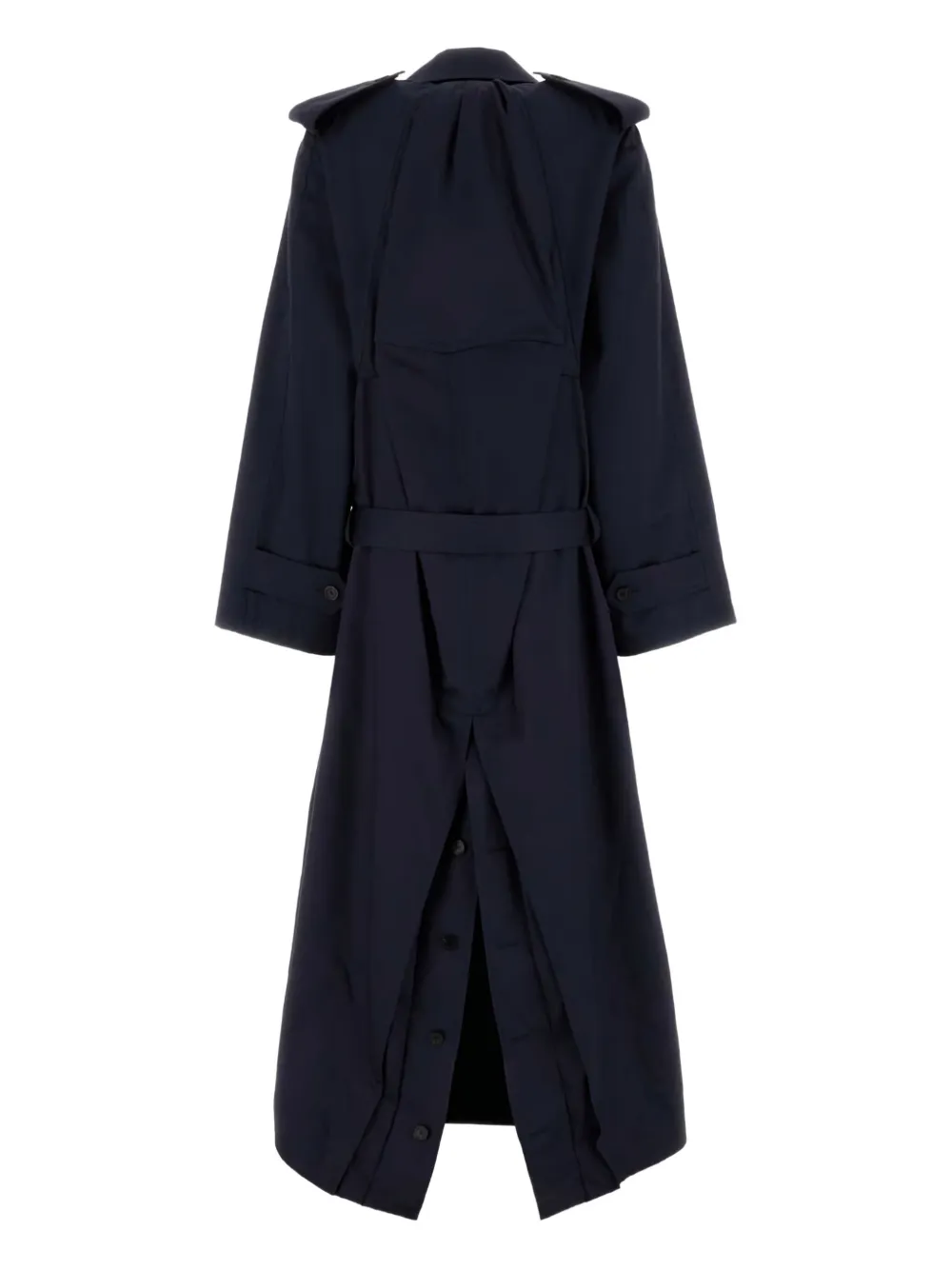 Balenciaga double-breasted belted trench coat Zwart