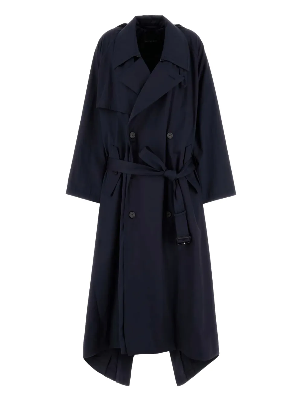 Balenciaga double-breasted belted trench coat Zwart