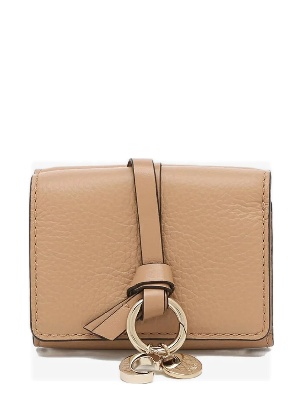 Chloé Alphabet Leather Tri-fold Wallet In Brown