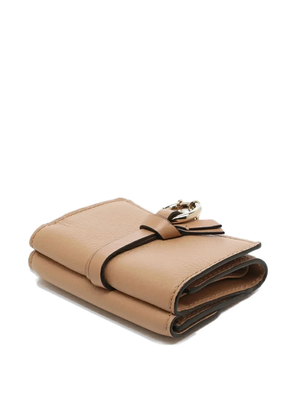 Chloé Alphabet Leather Tri-fold Wallet In Brown