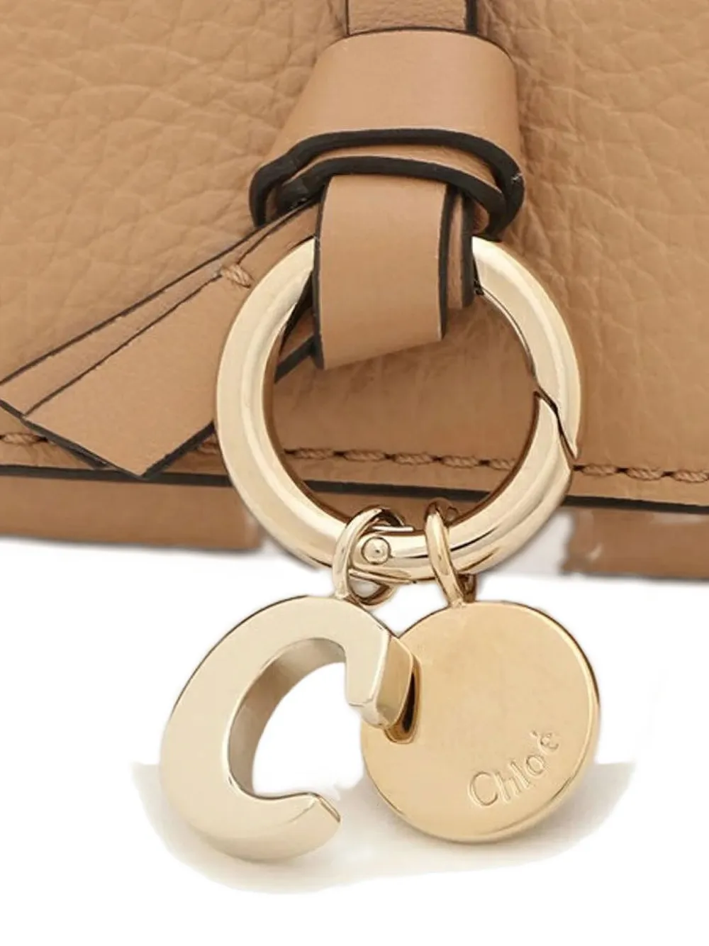 Chloé Alphabet Leather Tri-fold Wallet In Brown