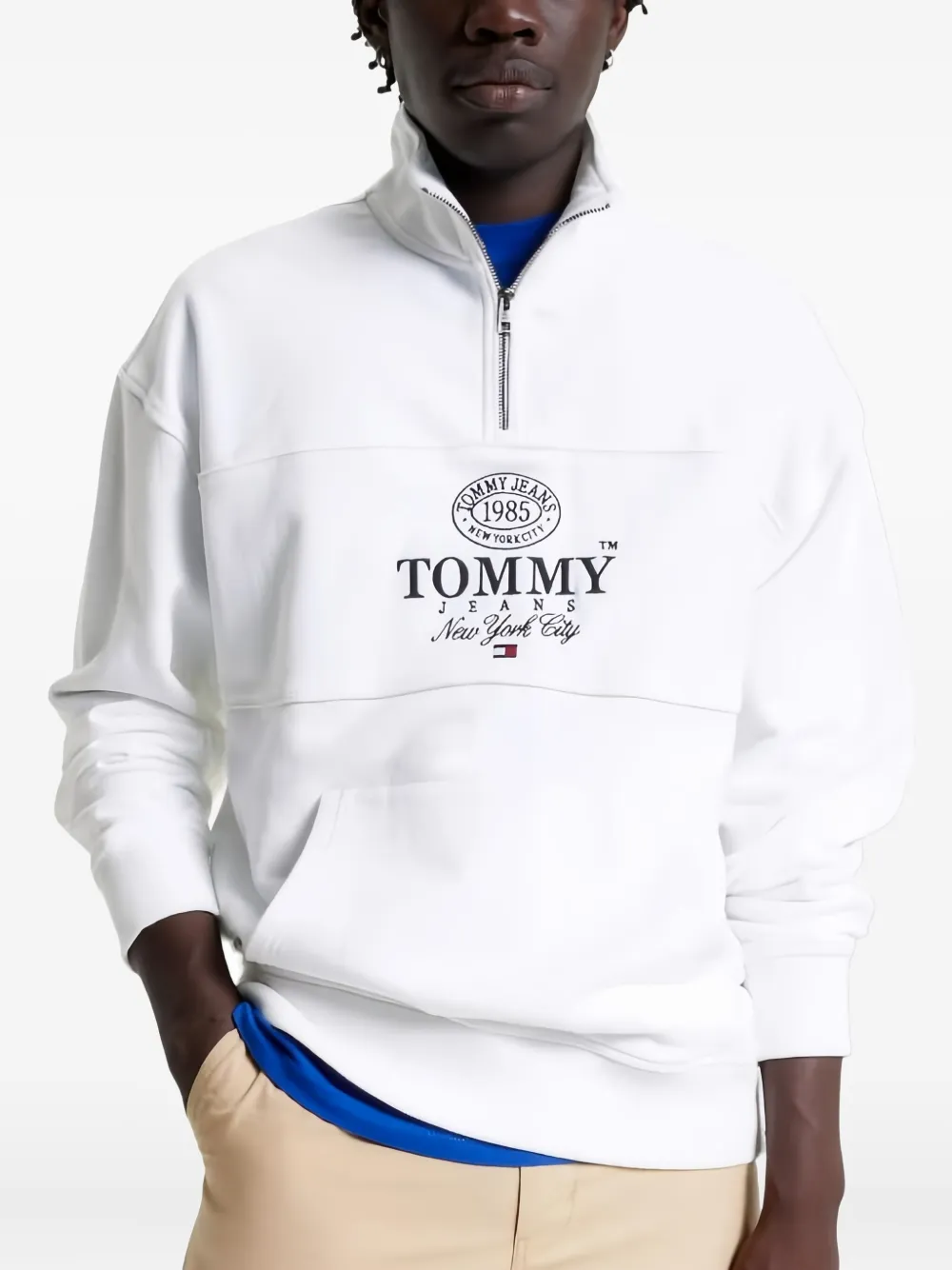 Tommy Hilfiger half-zip panelled sweatshirt - Wit