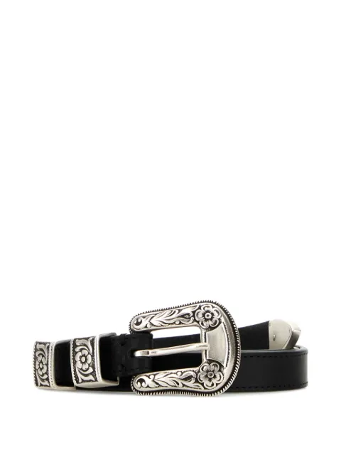 J&M Davidson floral-buckle leather belt