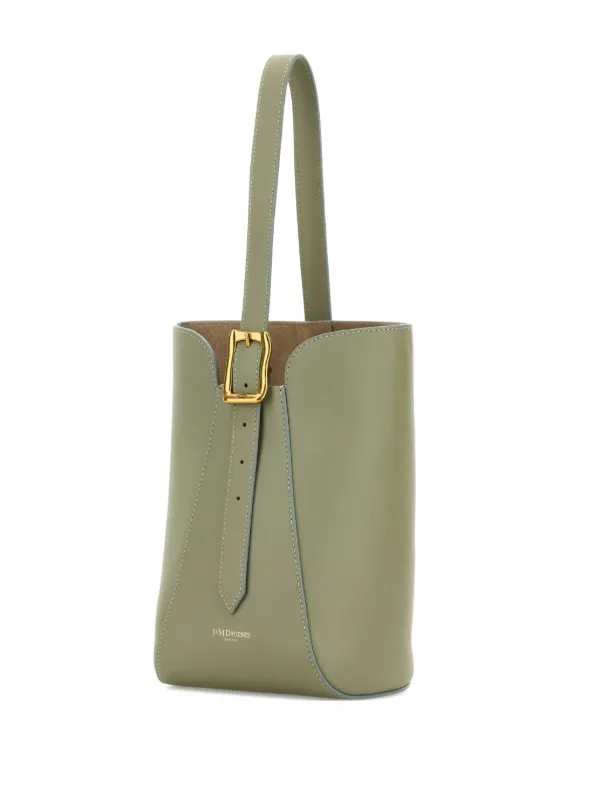 J&M Davidson Nano Quiver Buckle Leather Bucket Bag | Green