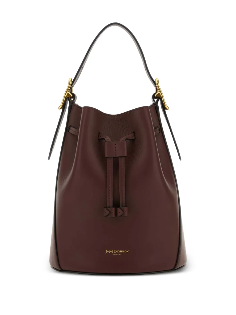 J&M Davidson Poppy leather drawstring bucket bag | Brown | Image 1