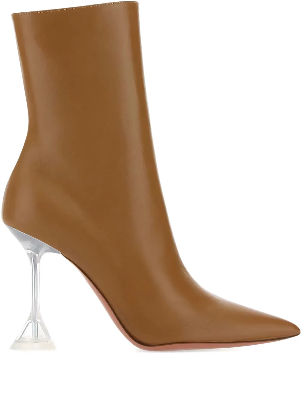 Amina Muaddi 100mm Giorgia Nappa Leather Pointed-toe Ankle Boots
