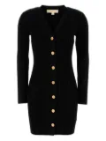 Michael Michael Kors ribbed button-front mini dress - Black