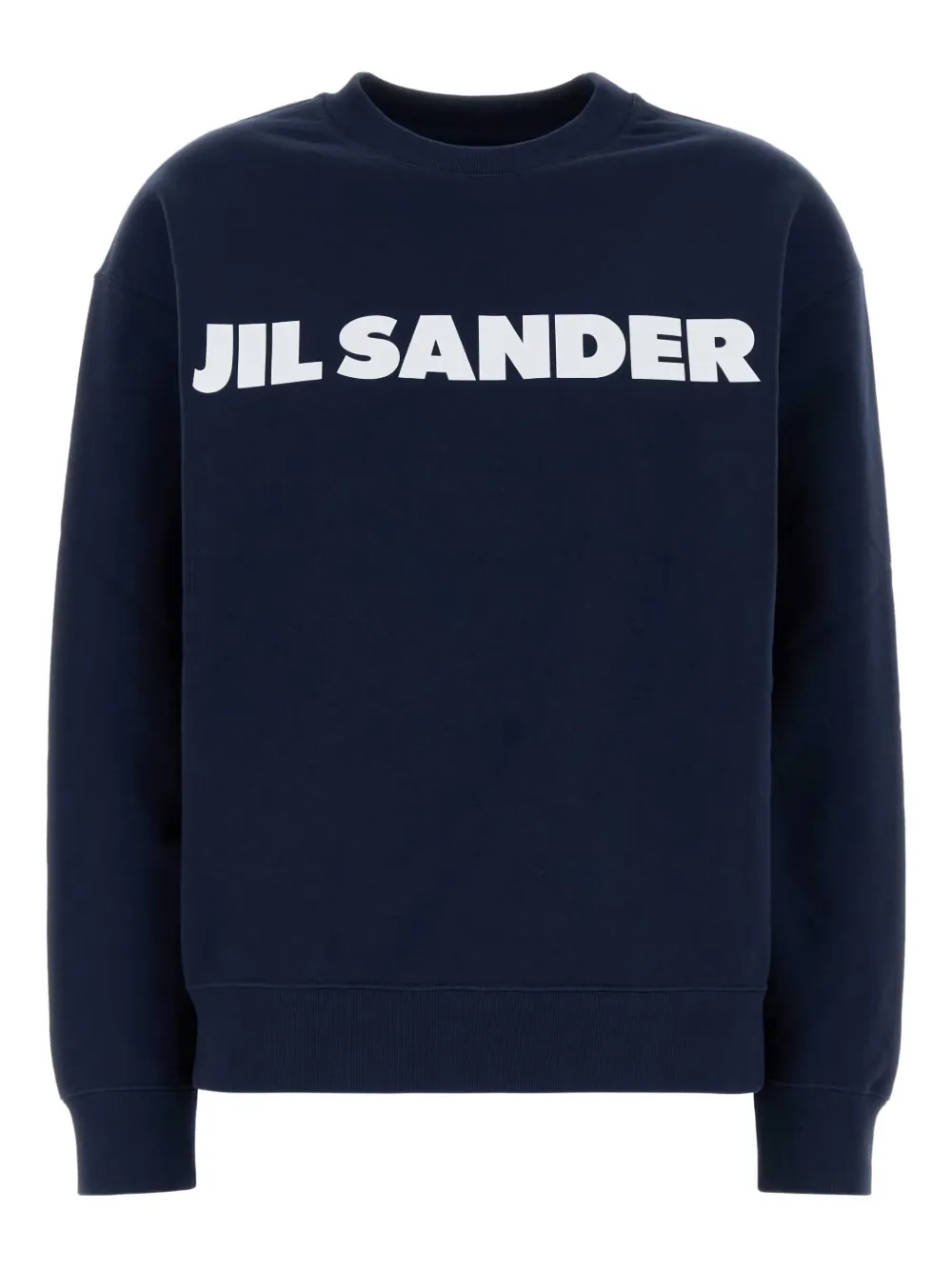 Jil Sander logo-print cotton sweatshirt Blauw