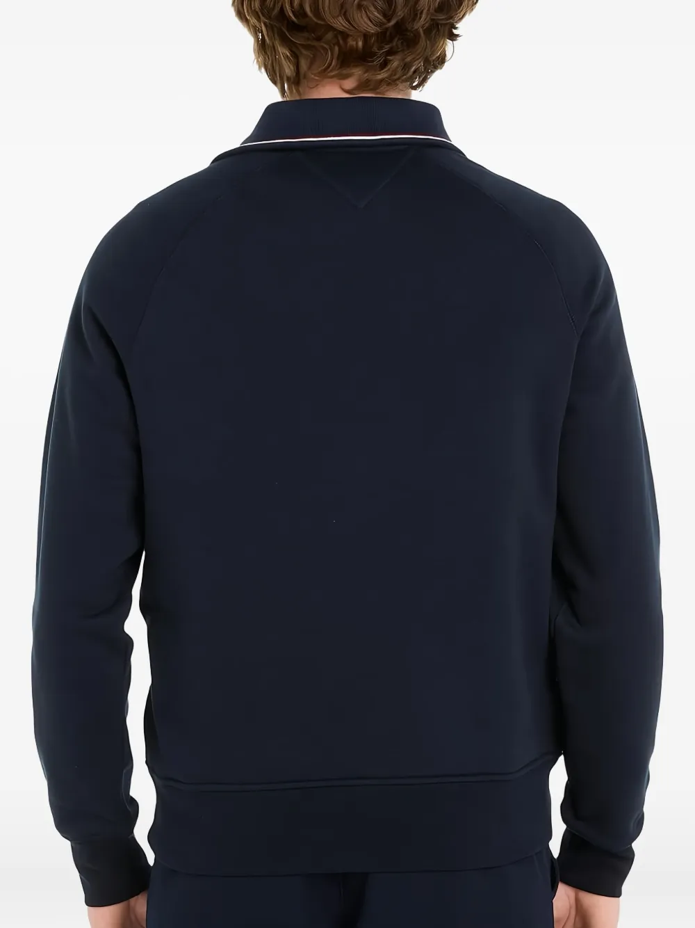 Tommy Hilfiger Quilted Panel Half-zip Sweatshirt In Blue