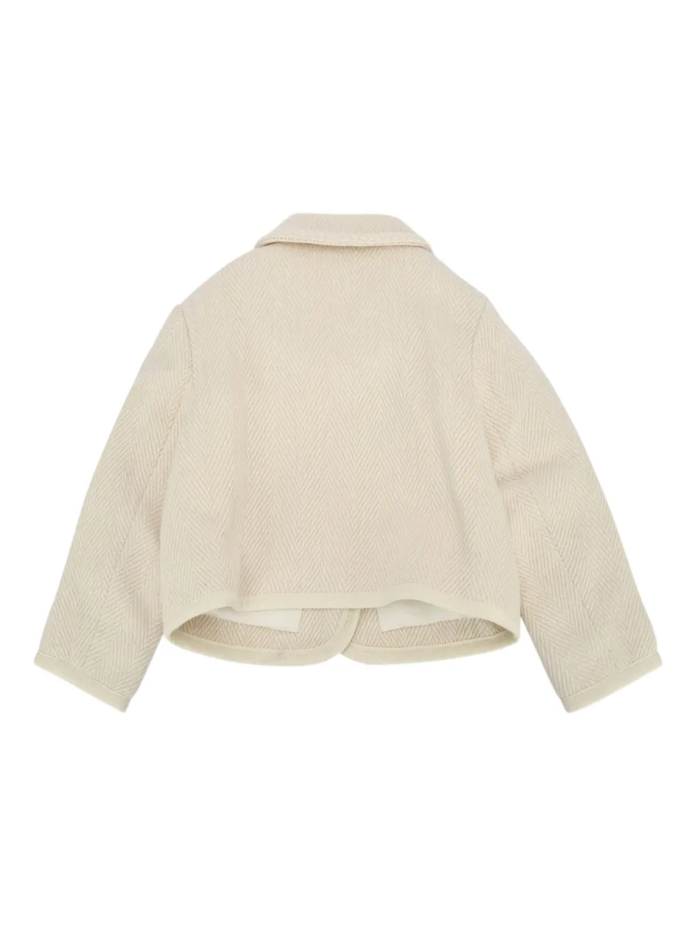 Bonpoint herringbone-patterned collar jacket Beige