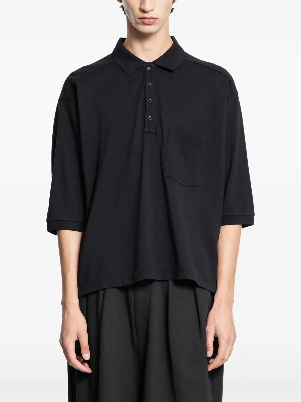 ANCELLM pocket polo shirt | Black | Image 1