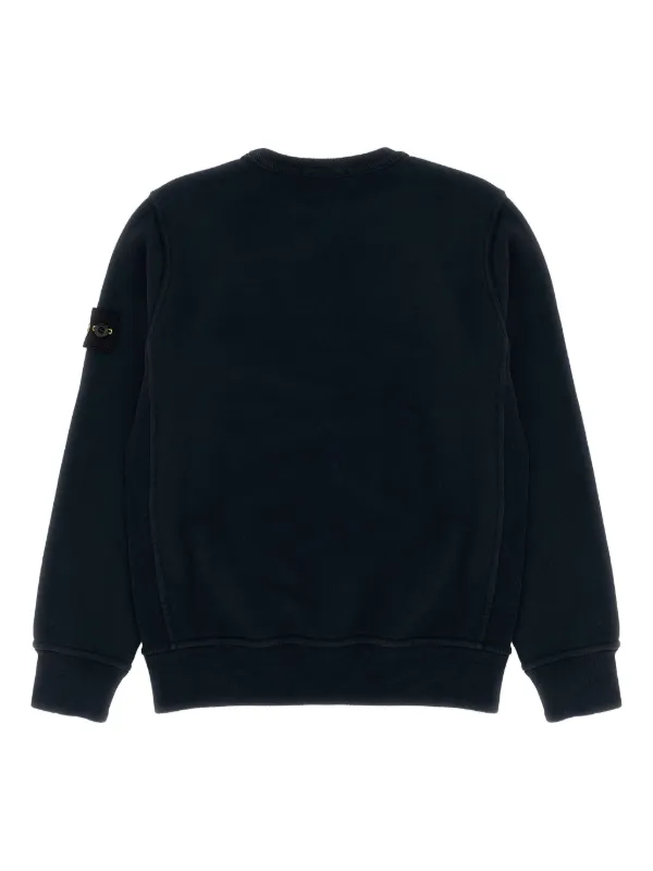 Stone Island Junior logo-patch Sweatshirt | Black | FARFETCH MY