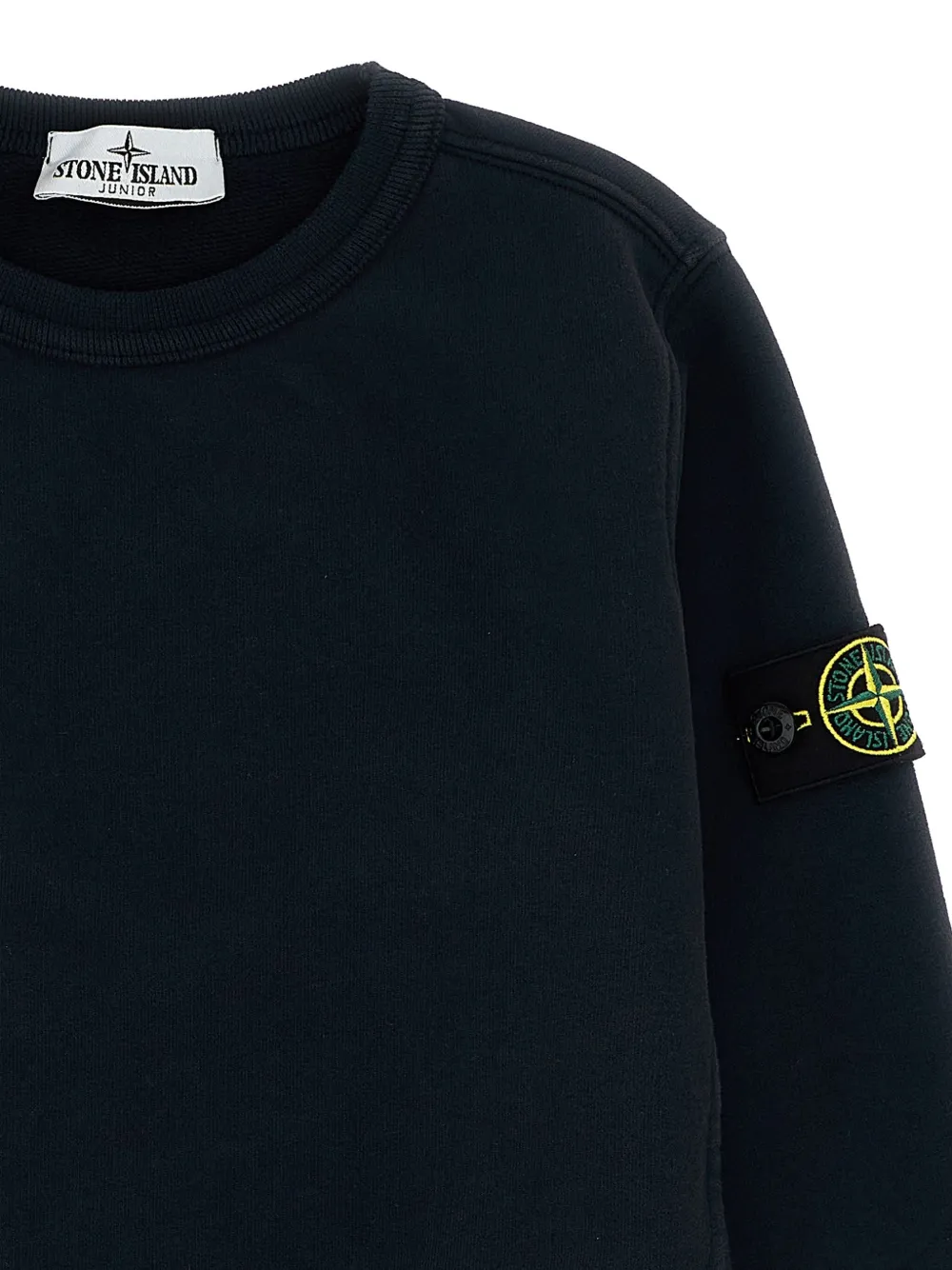 Stone Island Junior cotton sweatshirt Zwart