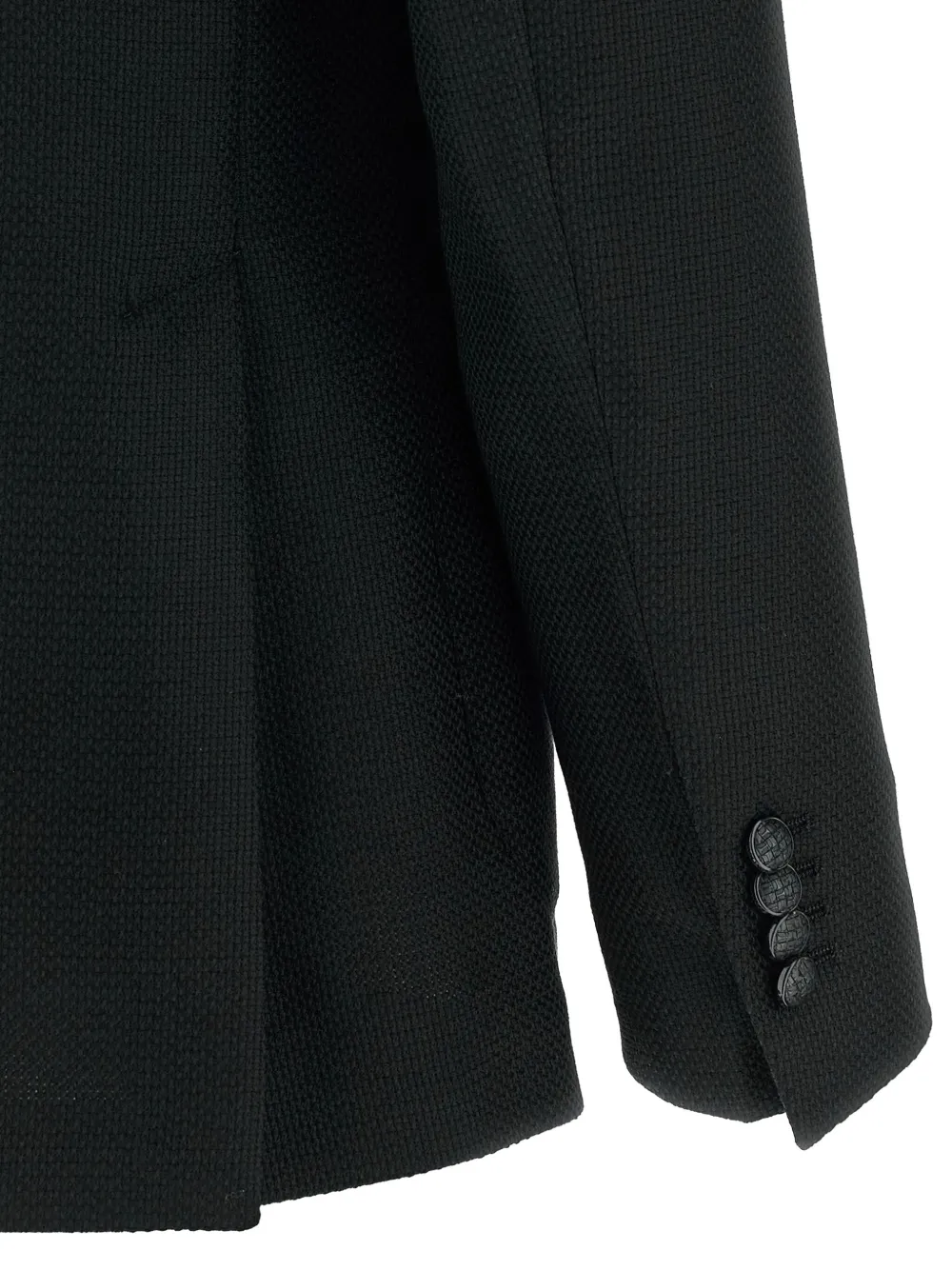 Tagliatore textured peak-lapel blazer Zwart