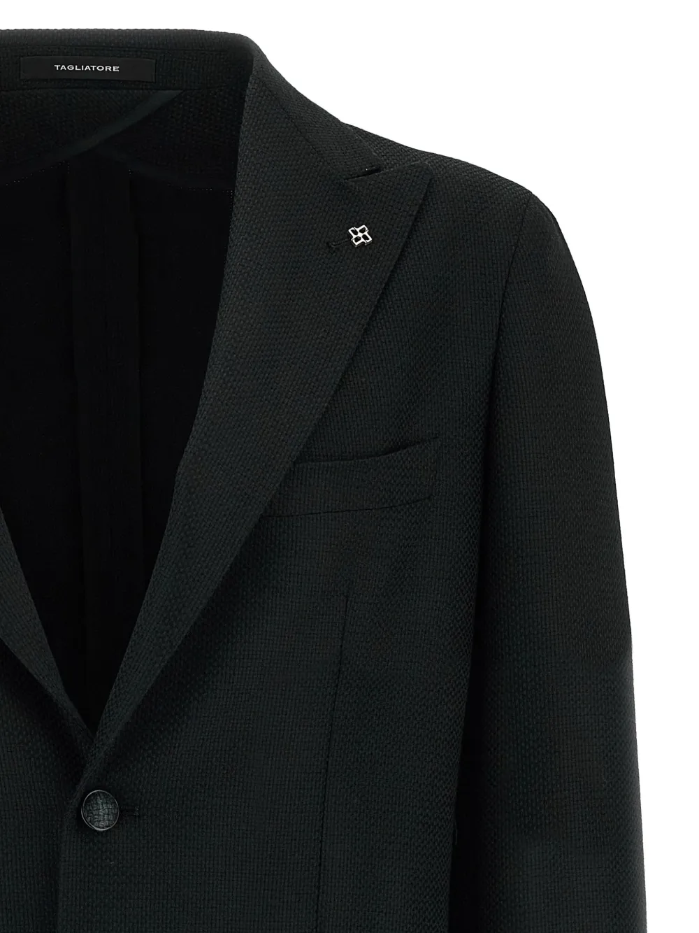 Tagliatore textured peak-lapel blazer Zwart