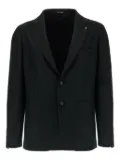 Tagliatore textured peak-lapel blazer - Black