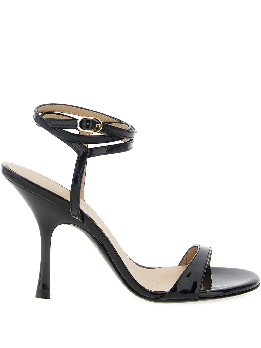 Stuart Weitzman 100mm Nudist wrap-ankle sandals Black