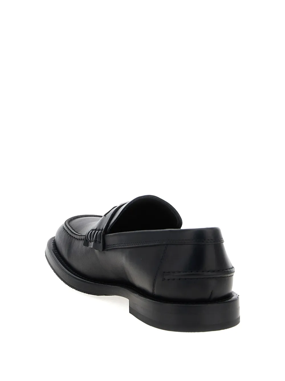 Moschino coin-detail leather loafers Black